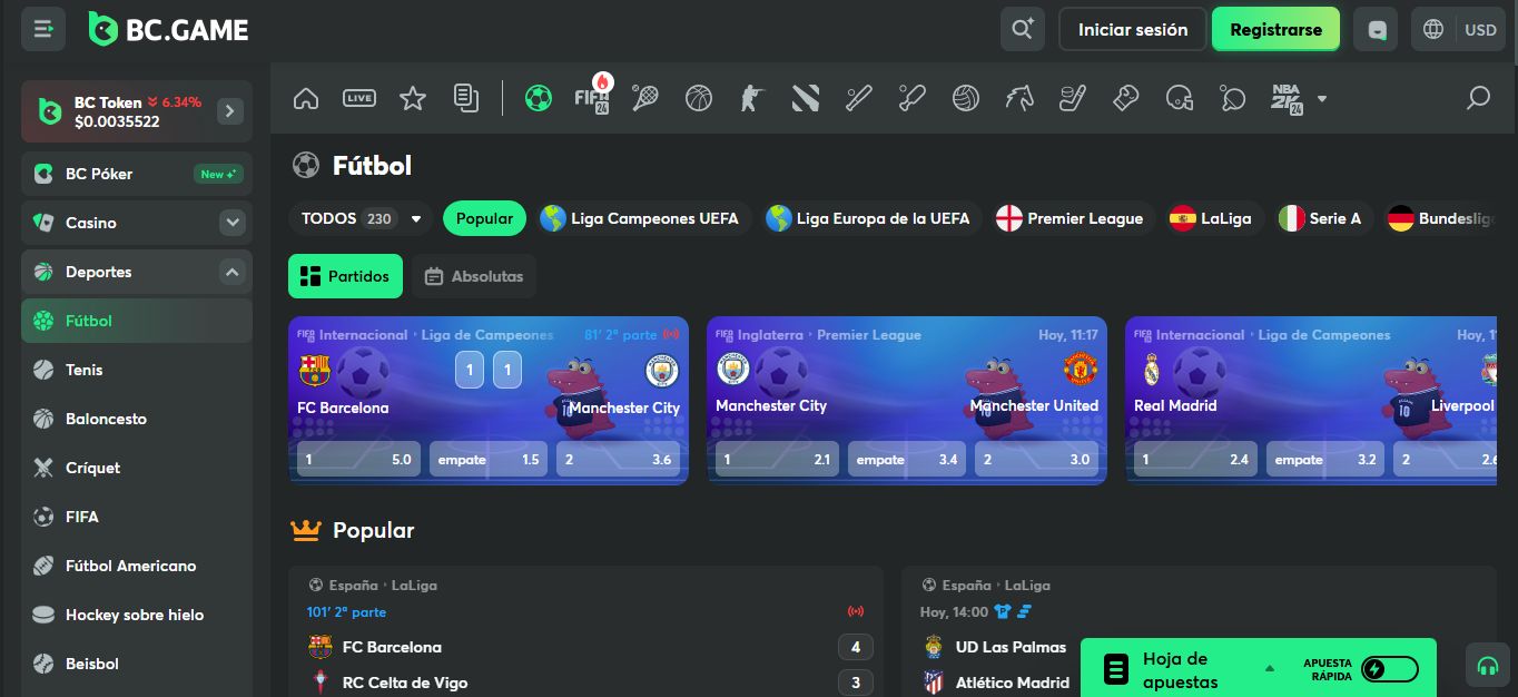 BC Game cuotas copa del rey